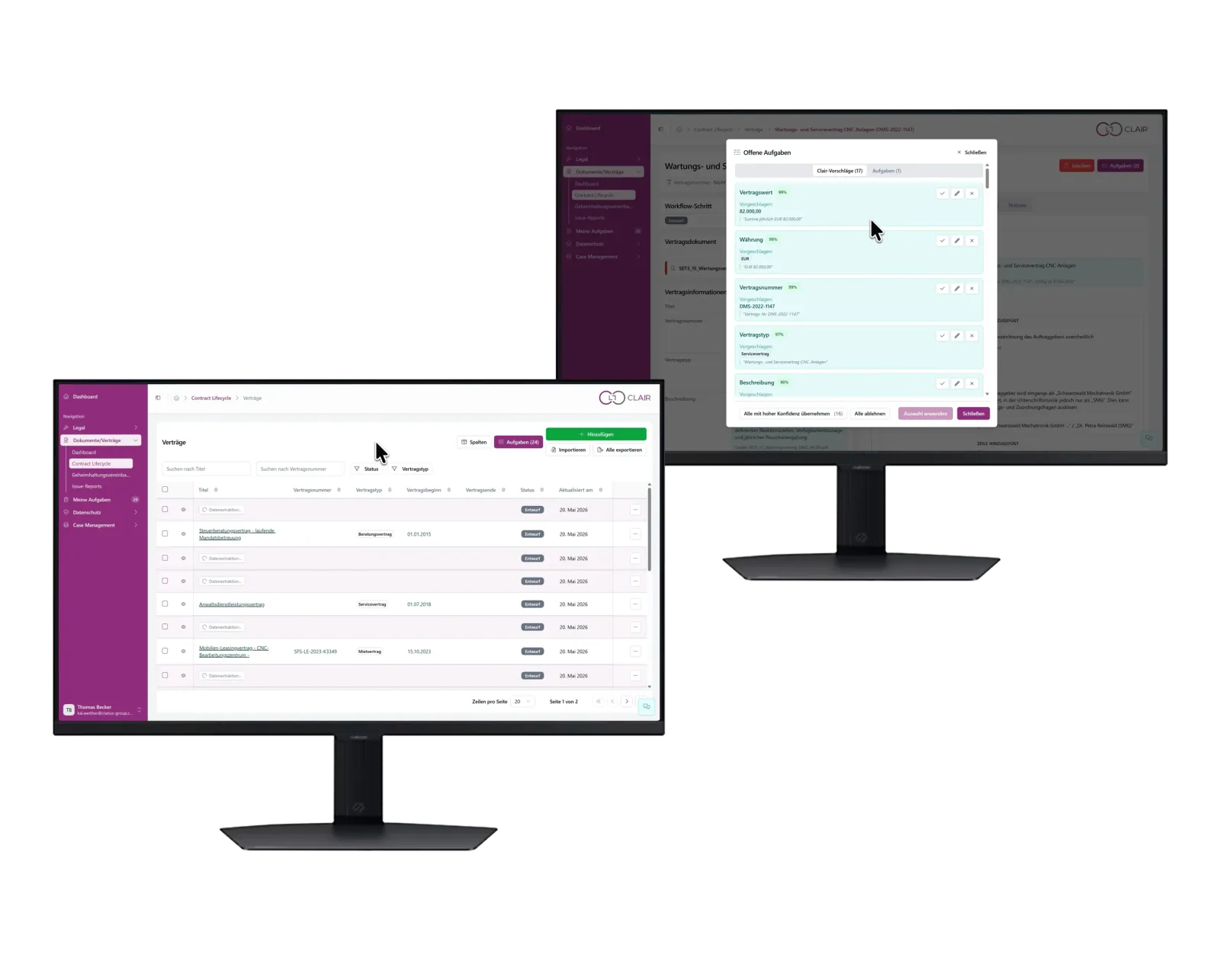 CLAIR Plattform – Vertragsübersicht und Aufgaben